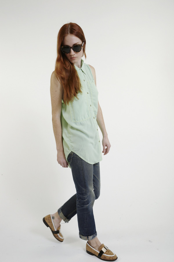 LF Markey Oscar Silk Workshirt in Mint LF Markey Oscar Silk Workshirt in Mint