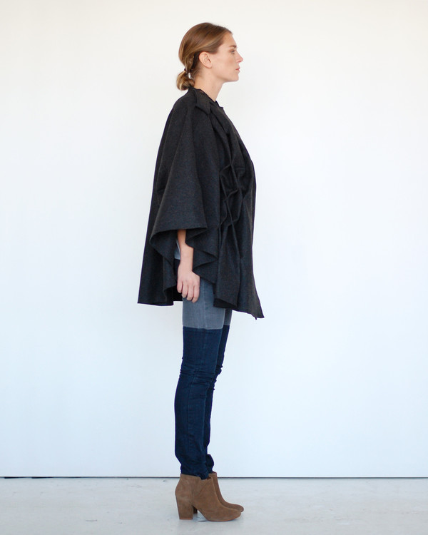 Risto Pleated Cape in Black Risto Pleated Cape in Black