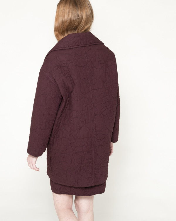 Caron Callahan Quilted Levin Coat in Raisin Caron Callahan Quilted Levin Coat in Raisin