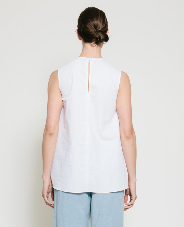 Gary Bigeni Safil Fold Top in White Gary Bigeni Safil Fold Top in White