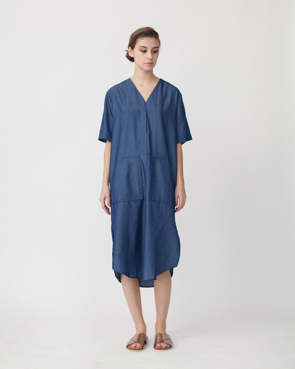 Achro Tencil Denim Dress in Dark Blue Achro Tencil Denim Dress in Dark Blue