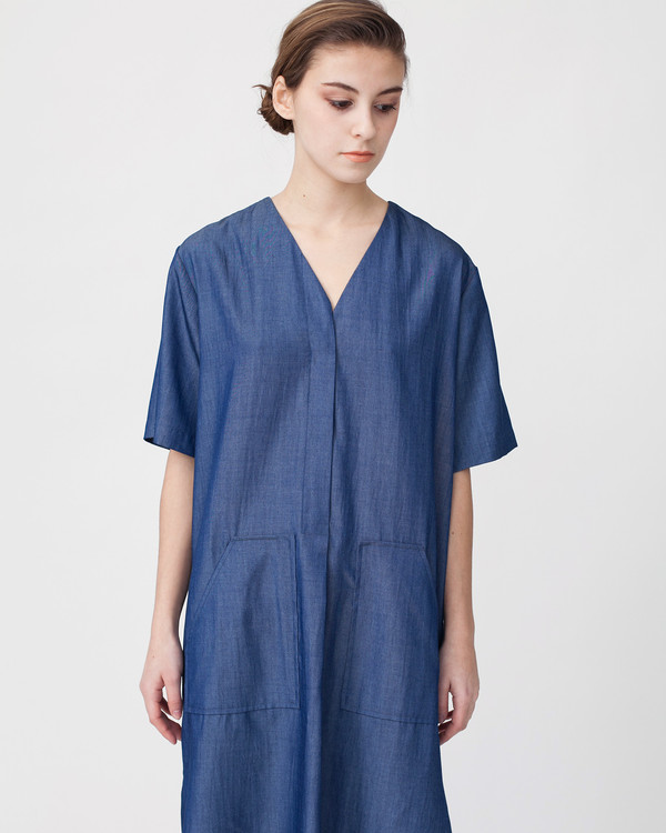 Achro Tencil Denim Dress in Dark Blue Achro Tencil Denim Dress in Dark Blue