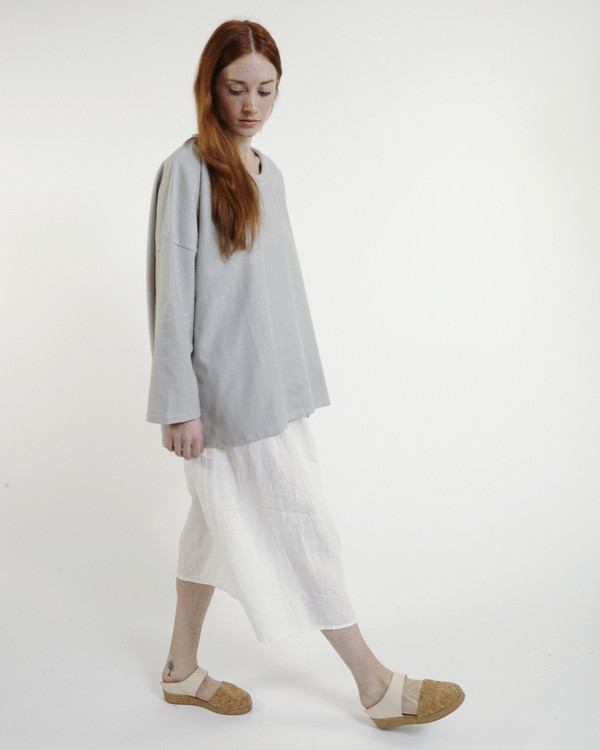 Revisited Matters Tubular Collar Sweatshirt in Blue Revisited Matters Tubular Collar Sweatshirt in Blue
