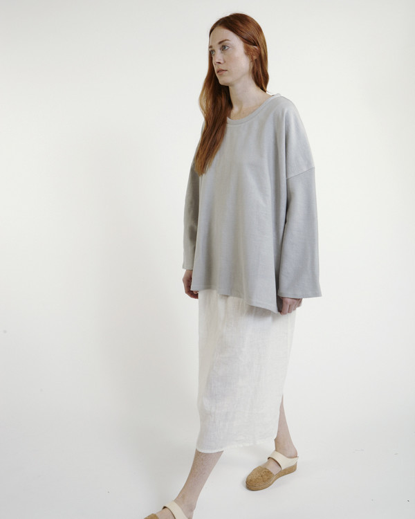 Revisited Matters Tubular Collar Sweatshirt in Blue Revisited Matters Tubular Collar Sweatshirt in Blue