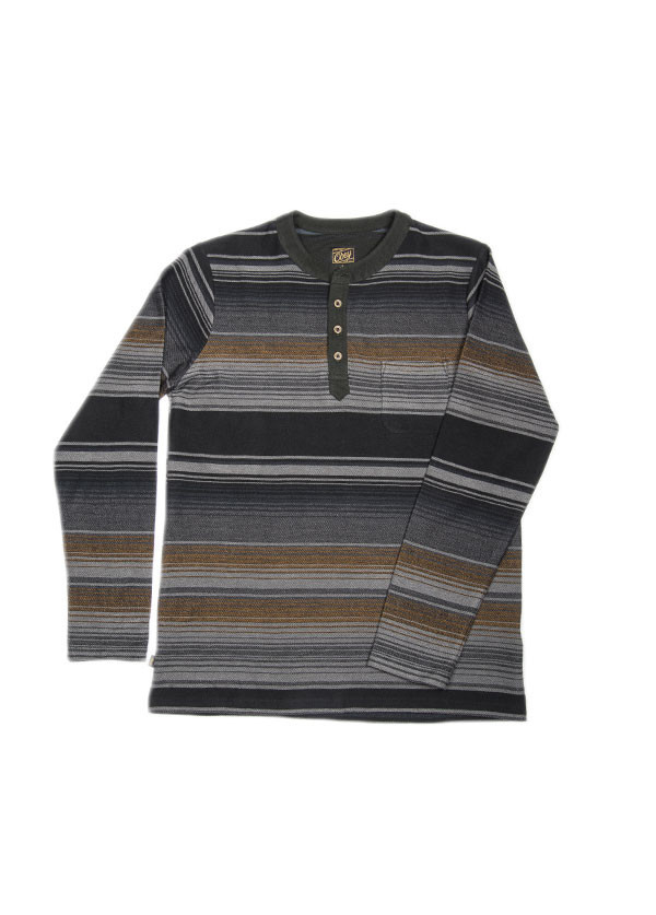 Men's Obey - Tulum Henley in Heather Grey Men's Obey - Tulum Henley in Heather Grey