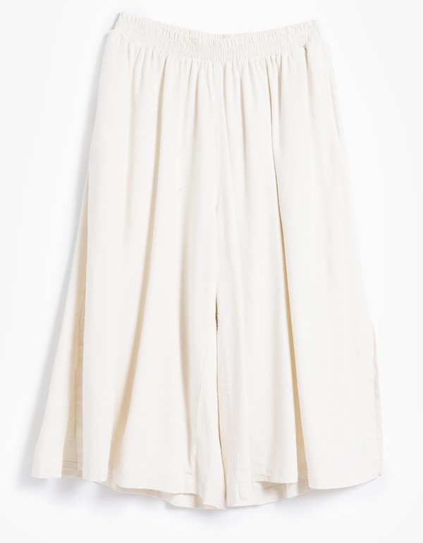Black Crane Slit Wide Culotte - Cream Black Crane Slit Wide Culotte - Cream