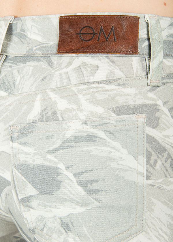Objects Without Meaning - Hi-Rise Denim Short in Hosta Print Greys Objects Without Meaning - Hi-Rise Denim Short in Hosta Print Greys