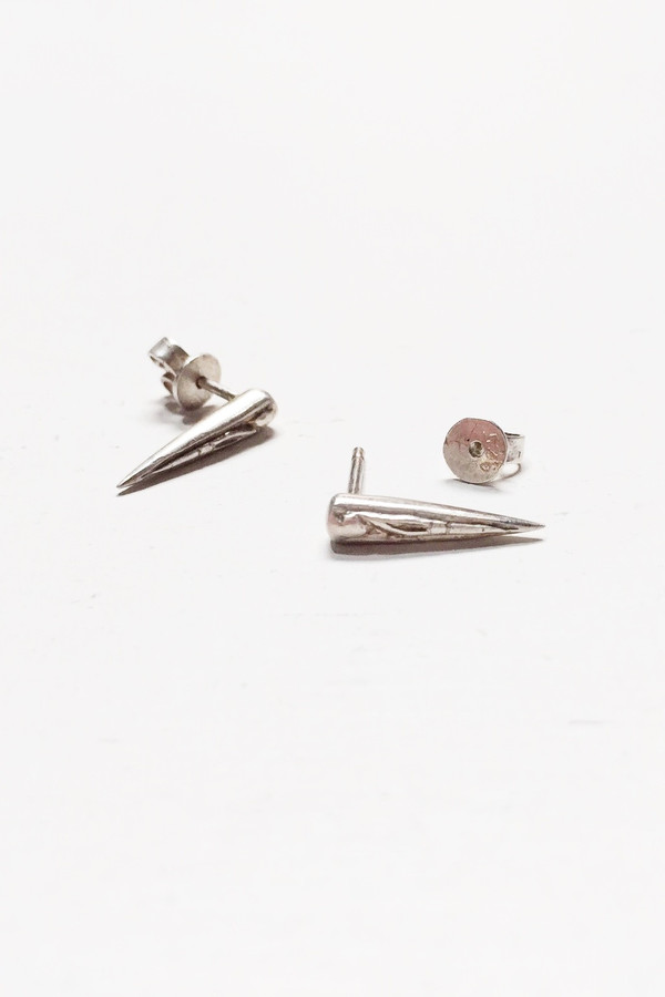 L. SHOFF Sterling Silver Engraved Spike Stud L. SHOFF Sterling Silver Engraved Spike Stud
