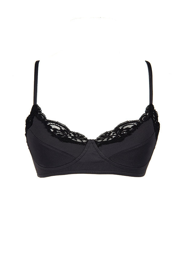 Only Hearts - Delicious Balconette Bralette in Gunmetal and Black Only Hearts - Delicious Balconette Bralette in Gunmetal and Black