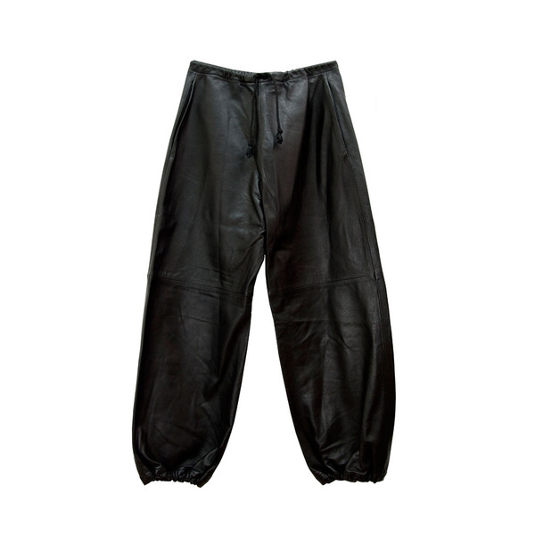 Leather Sweatpants in Black Leather Sweatpants in Black