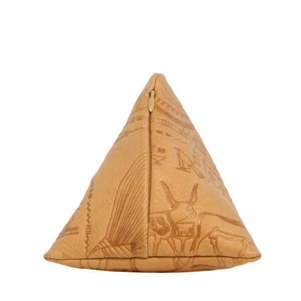 Pyramid Coin Purse in Tan Hieroglyphic Pyramid Coin Purse in Tan Hieroglyphic