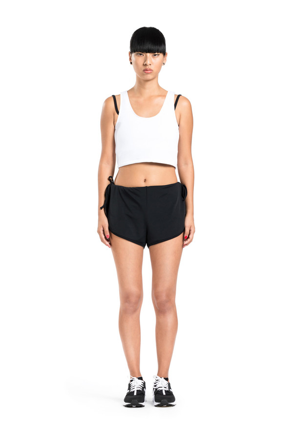 Beth Richards Gwen Top - White Crop Top With Shelf Bra Beth Richards Gwen Top - White Crop Top With Shelf Bra
