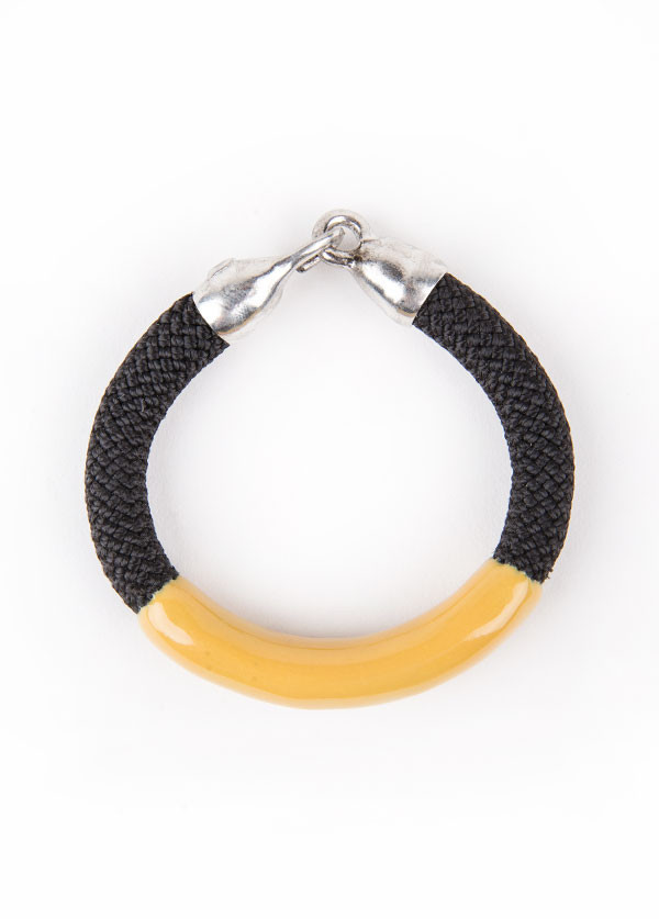 Orly Genger by Jaclyn Mayer - Annabelle Bracelet in Noir and Ochre Orly Genger by Jaclyn Mayer - Annabelle Bracelet in Noir and Ochre