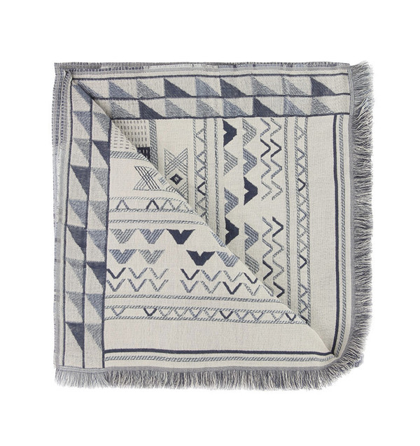 Hoss Intropia Denim Pattern Scarf Hoss Intropia Denim Pattern Scarf