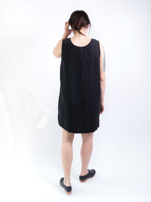 DUO NYC Vintage Black Linen Tank Dress DUO NYC Vintage Black Linen Tank Dress