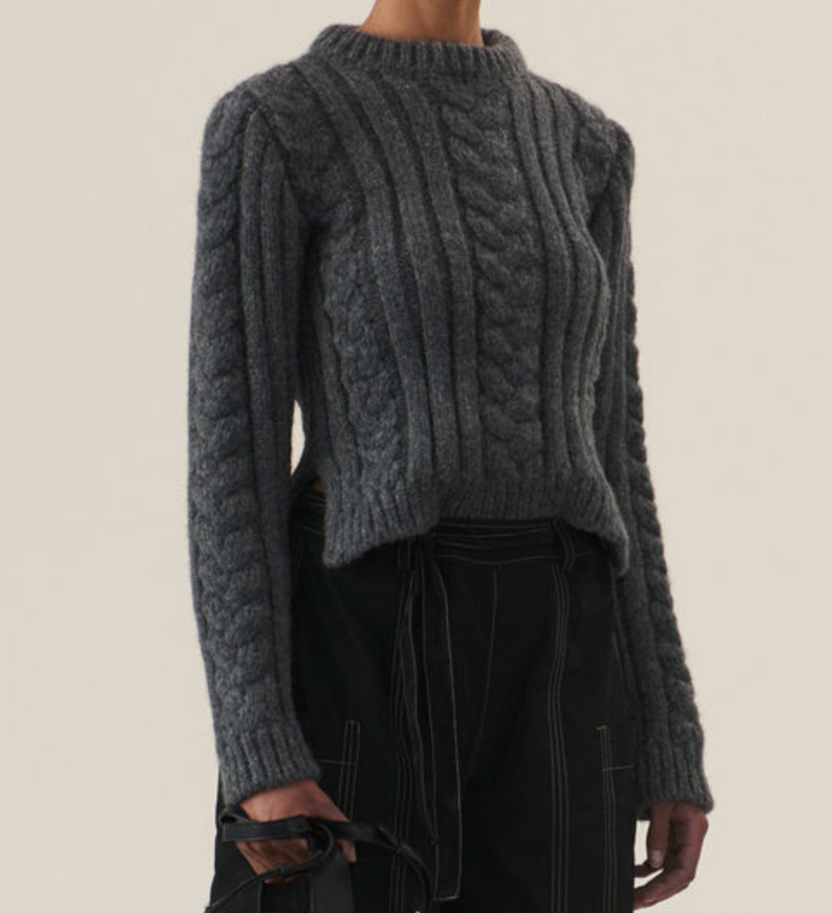 ganni cable knit cardigan