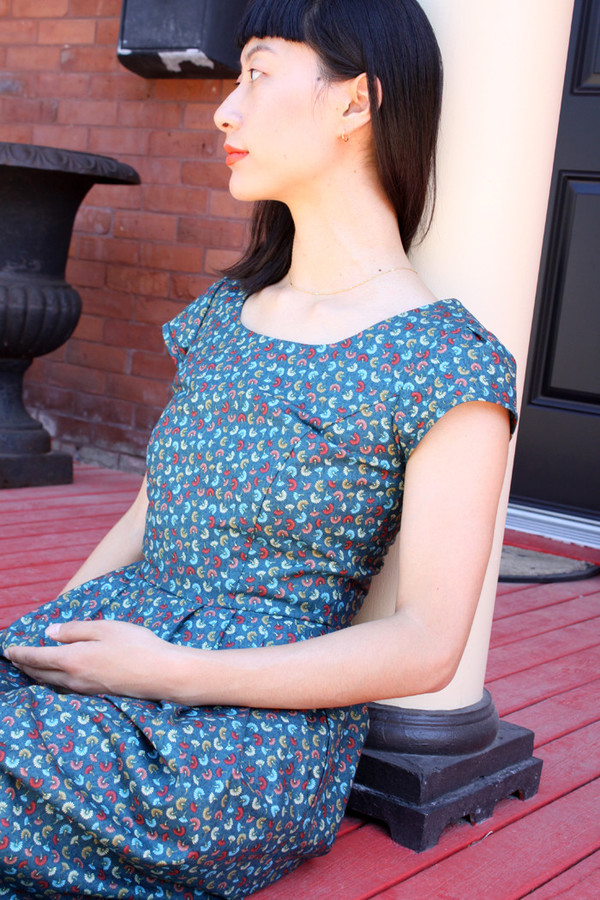Birds of North America Macaw Dress (Teal Fans) Birds of North America Macaw Dress (Teal Fans)