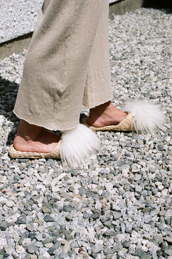 Folk Fortune Straw Slippers - lamb wool shearling Folk Fortune Straw Slippers - lamb wool shearling
