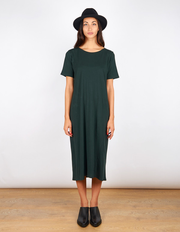 Kowtow Building Block T-Shirt Dress Bottle Green Kowtow Building Block T-Shirt Dress Bottle Green
