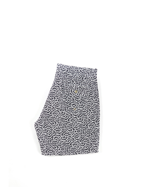 Men's Bather Printed Trunk Black White Men's Bather Printed Trunk Black White