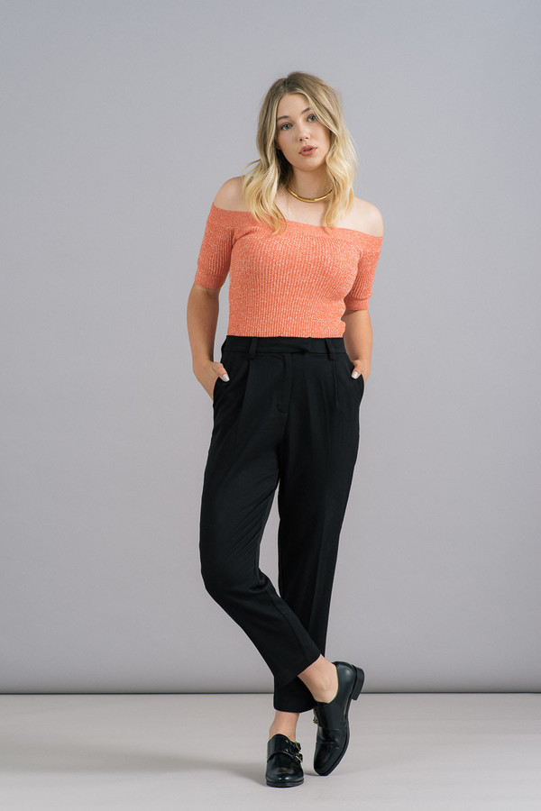 Ganni Michi Rib Off-The-Shoulder Top Ganni Michi Rib Off-The-Shoulder Top