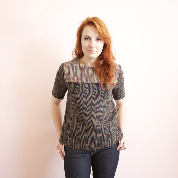 Carrie Parry Contrast Yoke Top Carrie Parry Contrast Yoke Top