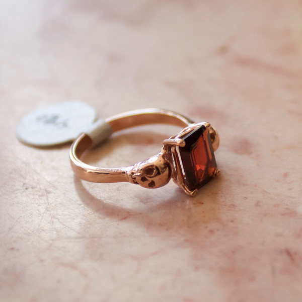 Goldengrove Jewelry garnet skull ring Goldengrove Jewelry garnet skull ring