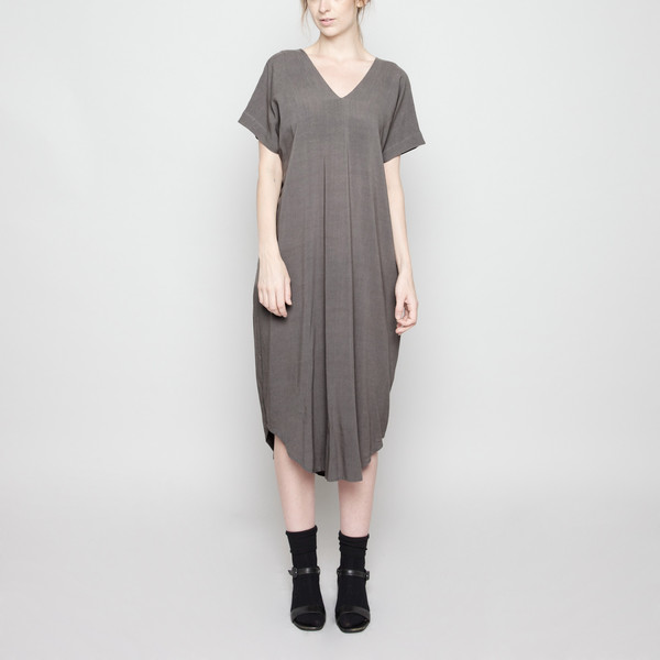 7115 by Szeki Cap Sleeve Reversible Maxi- Gray FW16 7115 by Szeki Cap Sleeve Reversible Maxi- Gray FW16