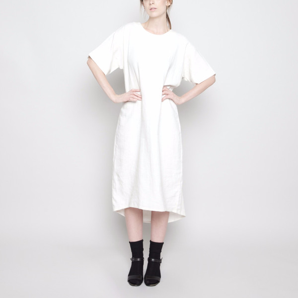 7115 by Szeki Relaxed Boat-Neck Midi Off-White FW16 7115 by Szeki Relaxed Boat-Neck Midi Off-White FW16