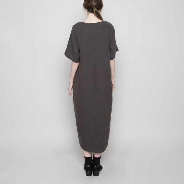 7115 by Szeki Relaxed Boat-Neck Midi- Grey FW16 7115 by Szeki Relaxed Boat-Neck Midi- Grey FW16
