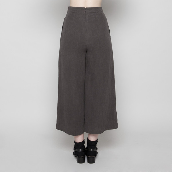 7115 by Szeki Wide-Legged Cropped Trouser-Gray FW16 7115 by Szeki Wide-Legged Cropped Trouser-Gray FW16