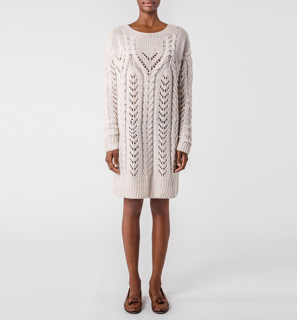 Ryan Roche Fisherman Sweater Champagne Ryan Roche Fisherman Sweater Champagne