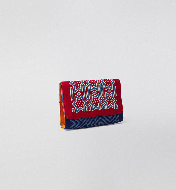 Mola Sasa Mola Denim Clutch Red Mola Sasa Mola Denim Clutch Red