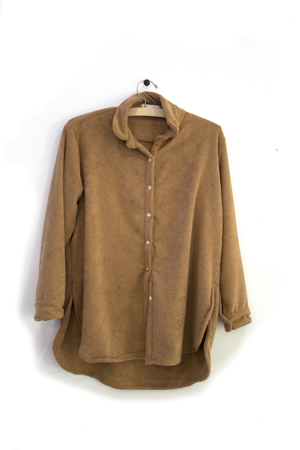 Priory Buttondown Terry Camel - Sample Priory Buttondown Terry Camel - Sample