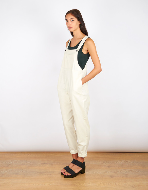 Dusen Dusen Raw Silk Overalls Ivory Dusen Dusen Raw Silk Overalls Ivory