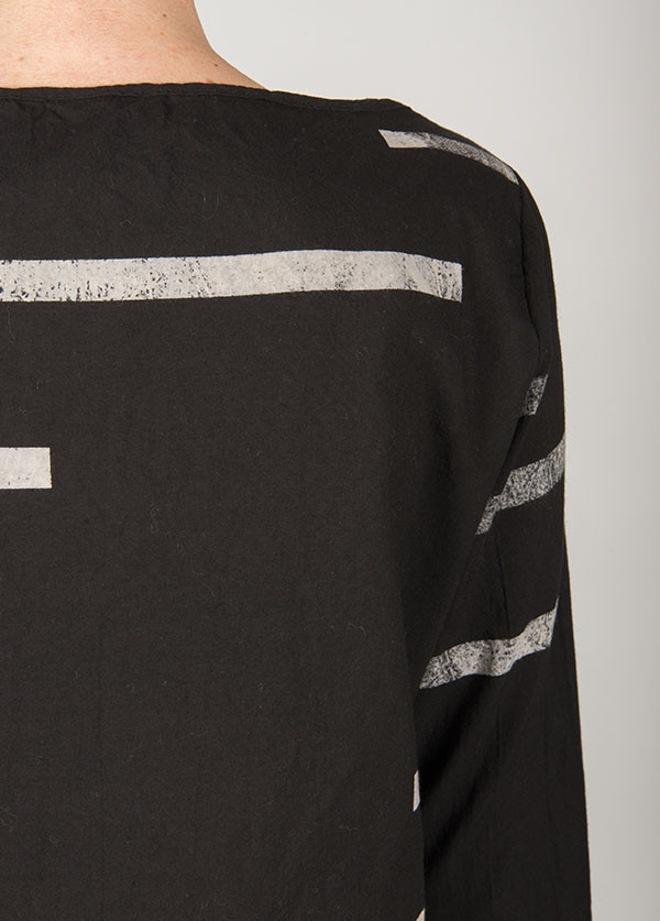 Uzi - Broken Stripe Long Sleeve Tee in Black Uzi - Broken Stripe Long Sleeve Tee in Black