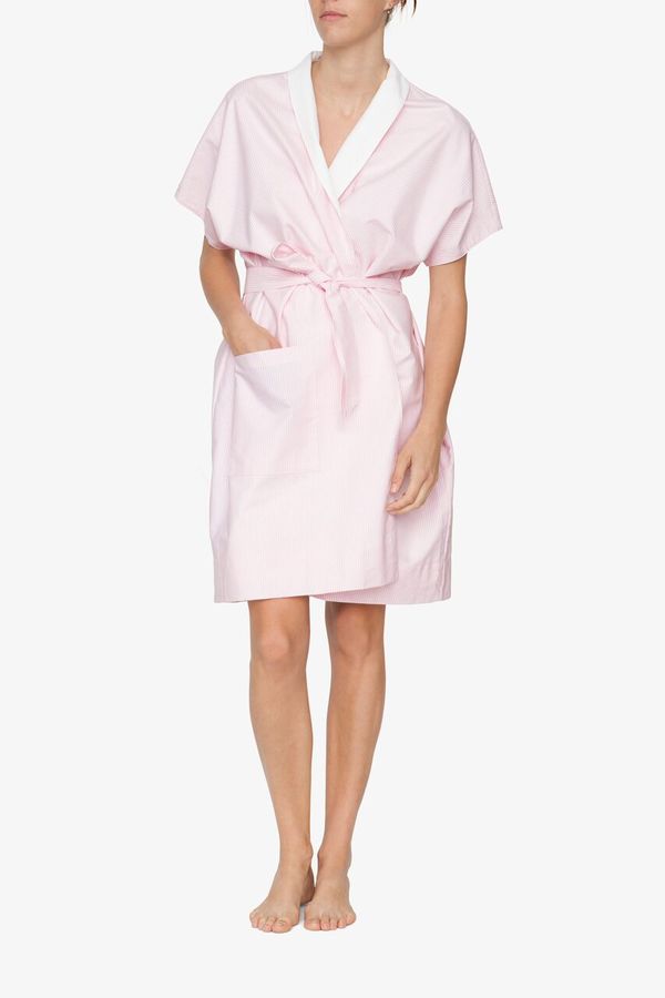 The Sleep Shirt Reversible Robe Pink Oxford Stripe The Sleep Shirt Reversible Robe Pink Oxford Stripe