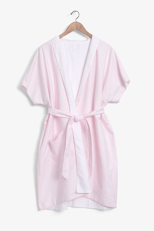 The Sleep Shirt Reversible Robe Pink Oxford Stripe The Sleep Shirt Reversible Robe Pink Oxford Stripe