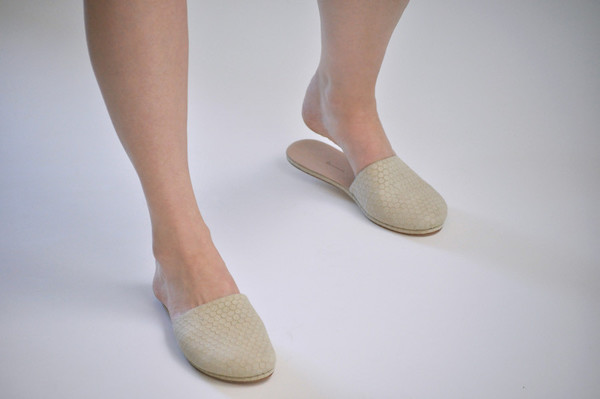 The Palatines Shoes Cognitio Mule - Beige Hex Leather The Palatines Shoes Cognitio Mule - Beige Hex Leather