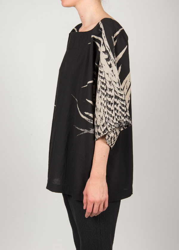 Uzi - Feather Kimono in Black Uzi - Feather Kimono in Black