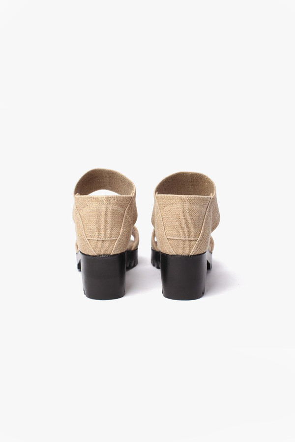 James Rowland Shop Elastic and Leather Dual Strap Sandal - Linen James Rowland Shop Elastic and Leather Dual Strap Sandal - Linen