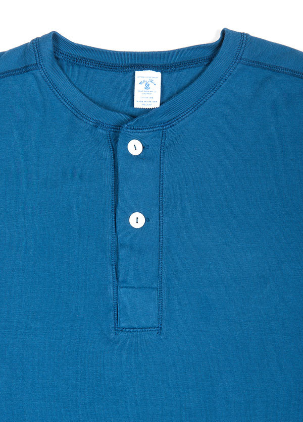 Velva Sheen - Men's Rib Knit Long Sleeved Henley in Royal Blue Velva Sheen - Men's Rib Knit Long Sleeved Henley in Royal Blue