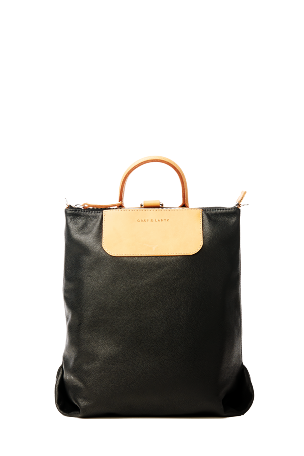 Graf & Lantz Bedford Convertible Backpack Black and Tan Leather Graf & Lantz Bedford Convertible Backpack Black and Tan Leather