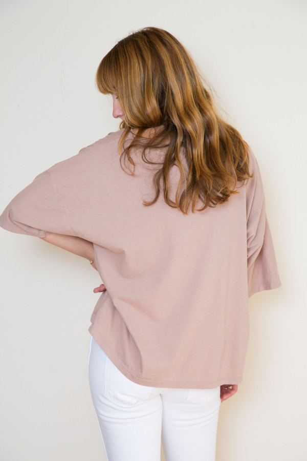 Atelier Delphine Oversized Boyfriend Tee in Mauve Taupe Atelier Delphine Oversized Boyfriend Tee in Mauve Taupe