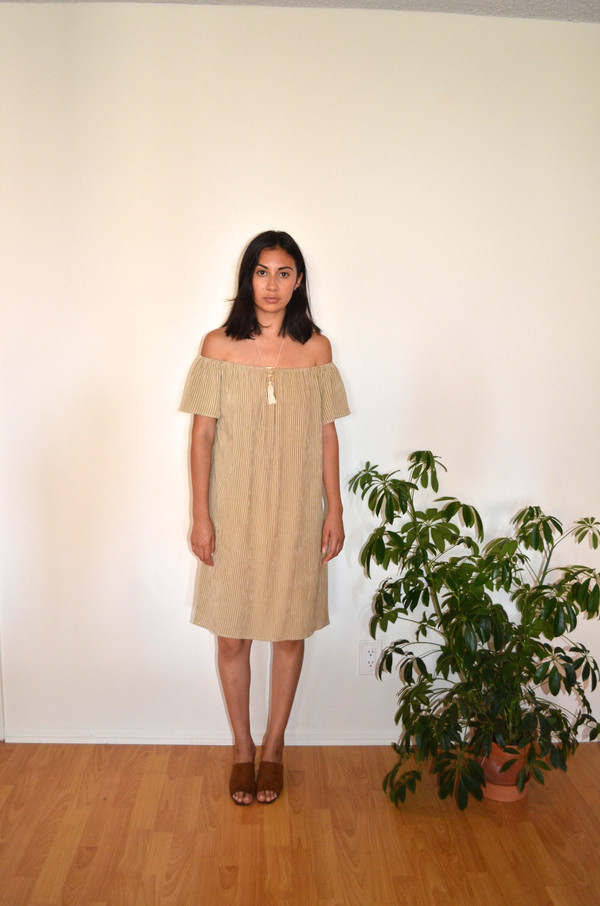 BETWEEN TEN Beverly Dress - Beige Stripe BETWEEN TEN Beverly Dress - Beige Stripe