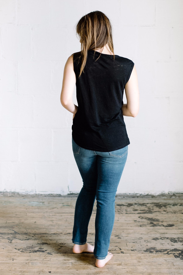 Groceries Apparel Linen Tank // Black Groceries Apparel Linen Tank // Black
