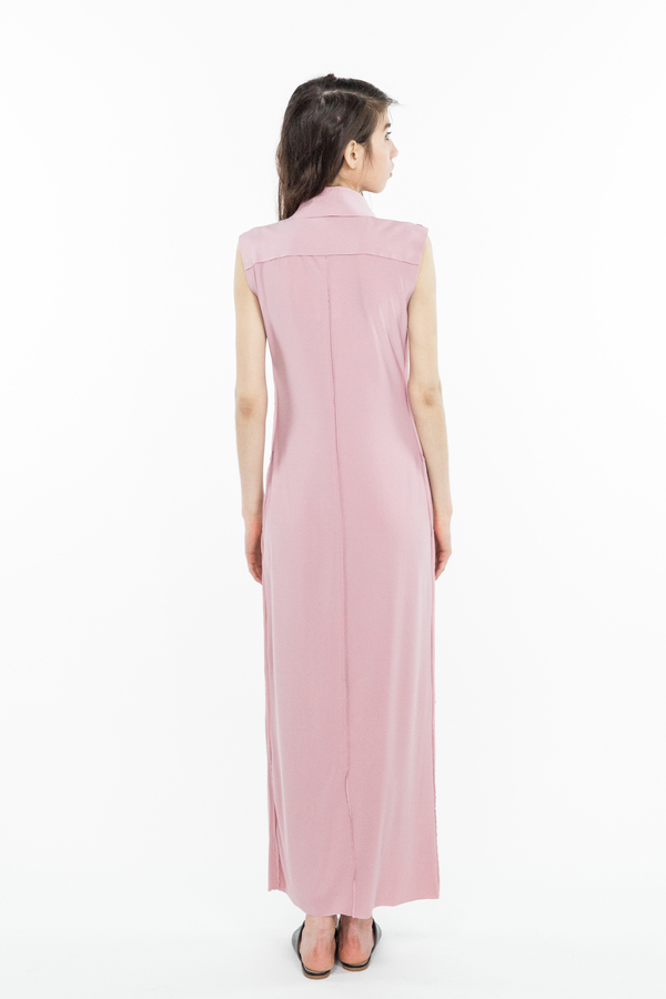 Norma Kamali Sleeveless Long NK Shirt - Pink Norma Kamali Sleeveless Long NK Shirt - Pink