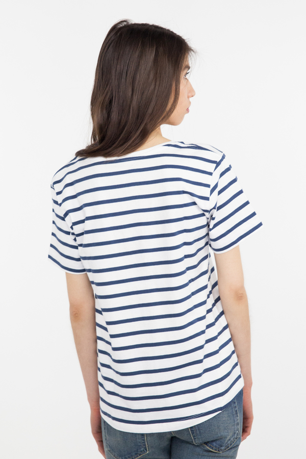 Kowtow Building Block Scoop Tee - Blue & White Stripe Kowtow Building Block Scoop Tee - Blue & White Stripe