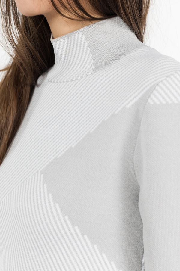 TY-LR Intuition Knit Top - Grey Print TY-LR Intuition Knit Top - Grey Print