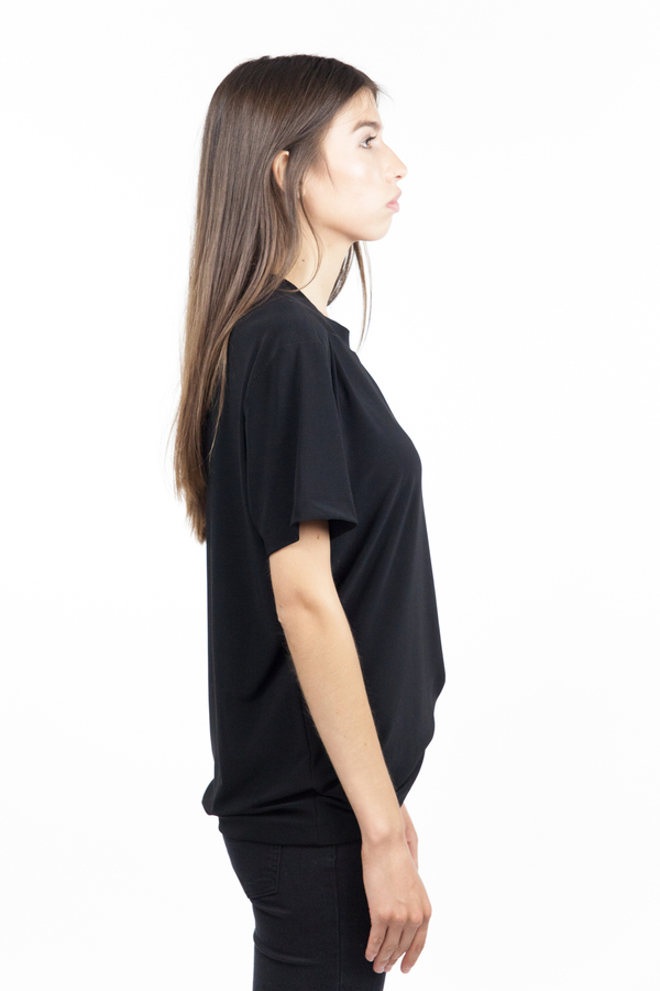 Norma Kamali Go Short Sleeve Boxy Tee - Black Norma Kamali Go Short Sleeve Boxy Tee - Black
